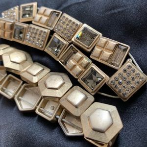 Lia Sophia Elastic Gold Bracelet Set